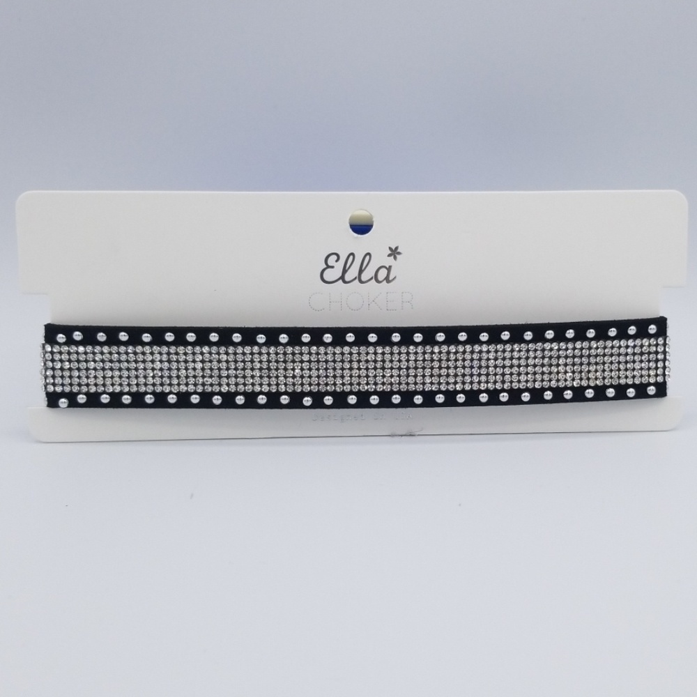 Ella Choker Black with Rhinestone